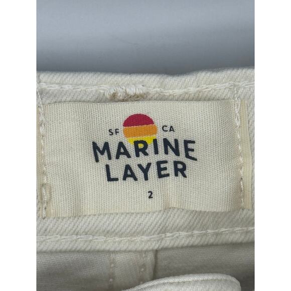 Marine Layer Charlie Wide Leg Pant in Ecru - Picture 5 of 6